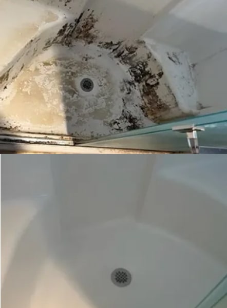 shower before and after